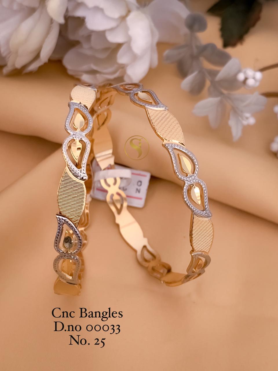 25 Cnc Gold Plated Bangles Wholesale Shop In Surat
